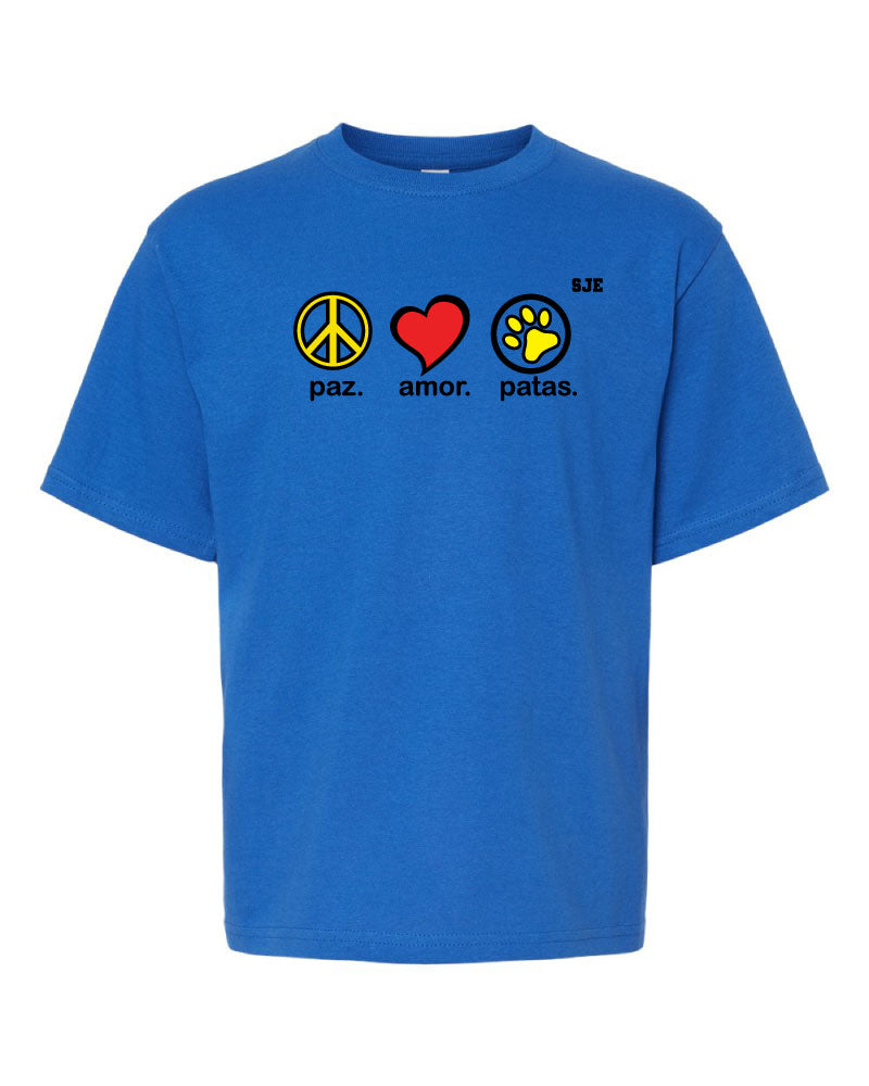 YOUTH-SPANISH Paz Amor Patas T-shirt Blue