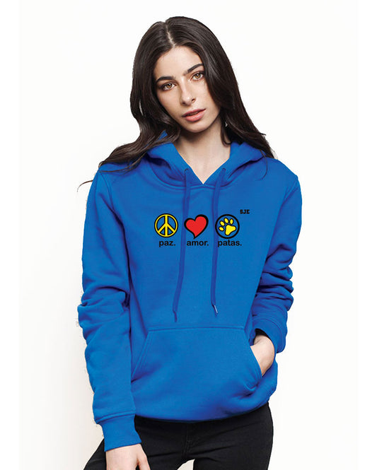 ADULT-Hoodie Pez. Amor. Patas. Blue