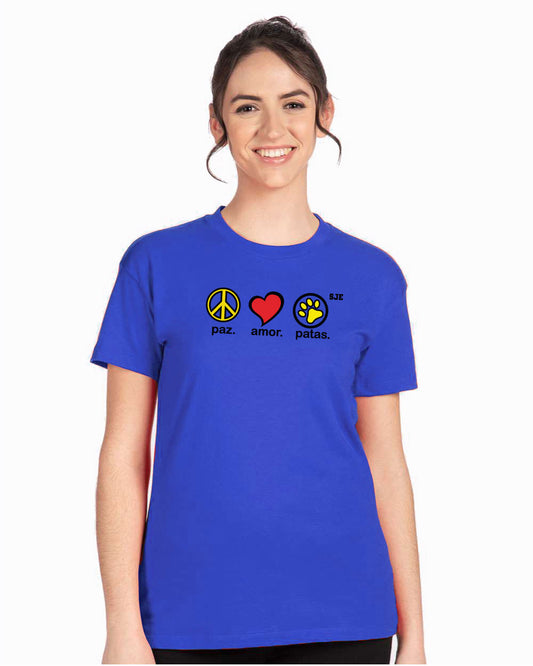 ADULT-SPANISH Pez Amor Patas T-shirt Blue