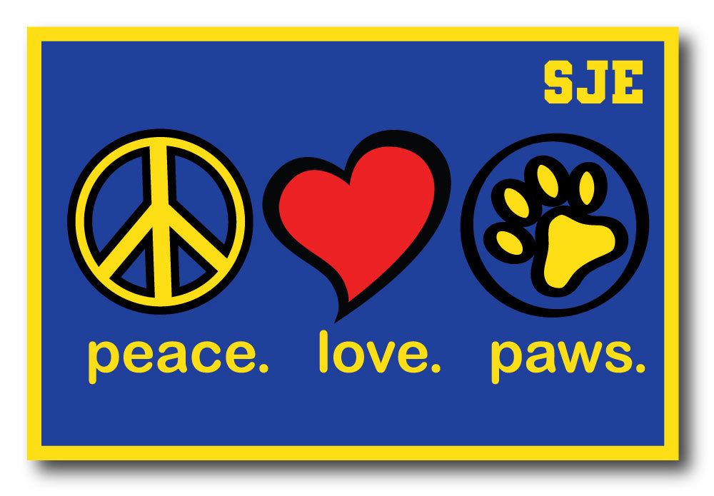 Peace Love Paws Patch Blue