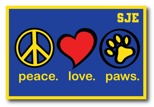 Peace Love Paws Patch Blue