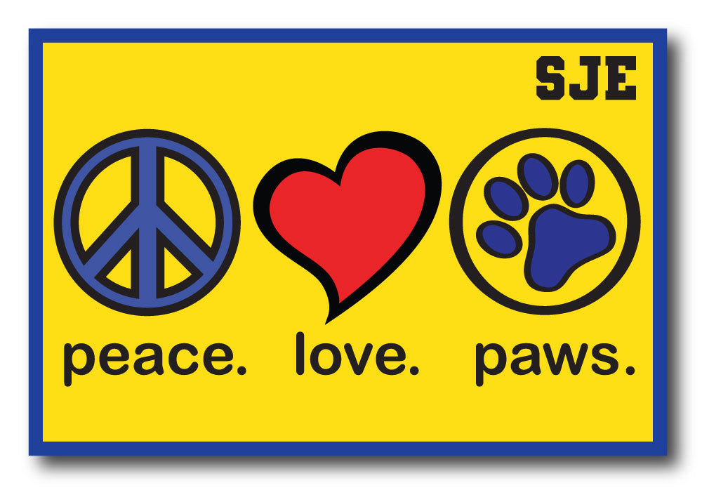 Peace Love Paws Patch Yellow